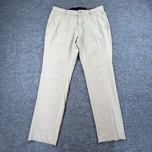 FootJoy FJ Mens Golf Pants 35x32 Khaki Beige Stretch Performance Flat Front